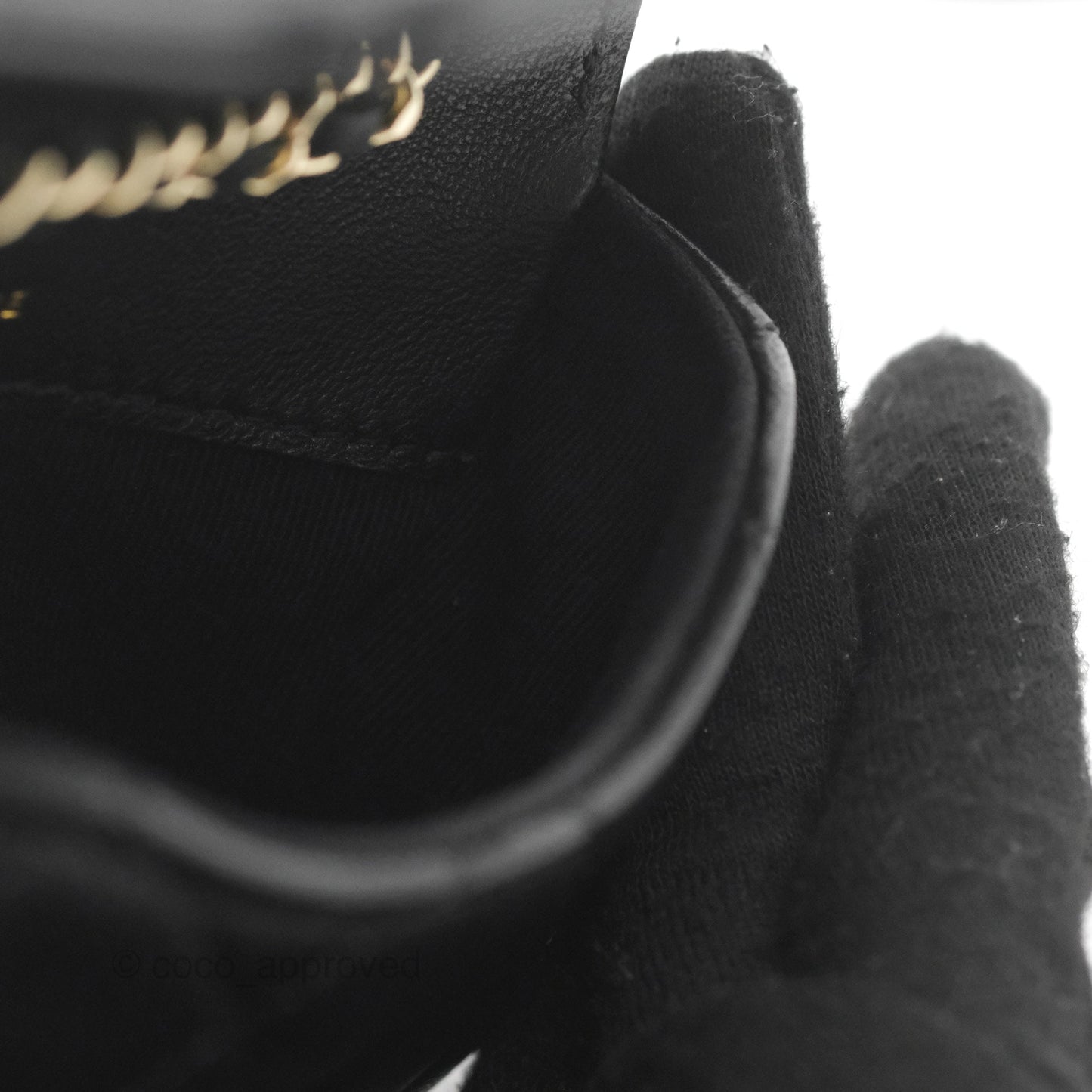 Chanel Bow Chain Belt Bag Black Lambskin Gold Hardware