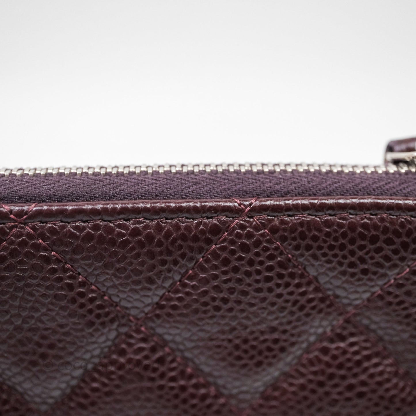 Chanel CC Pouch Caviar Dark Purple Silver Hardware