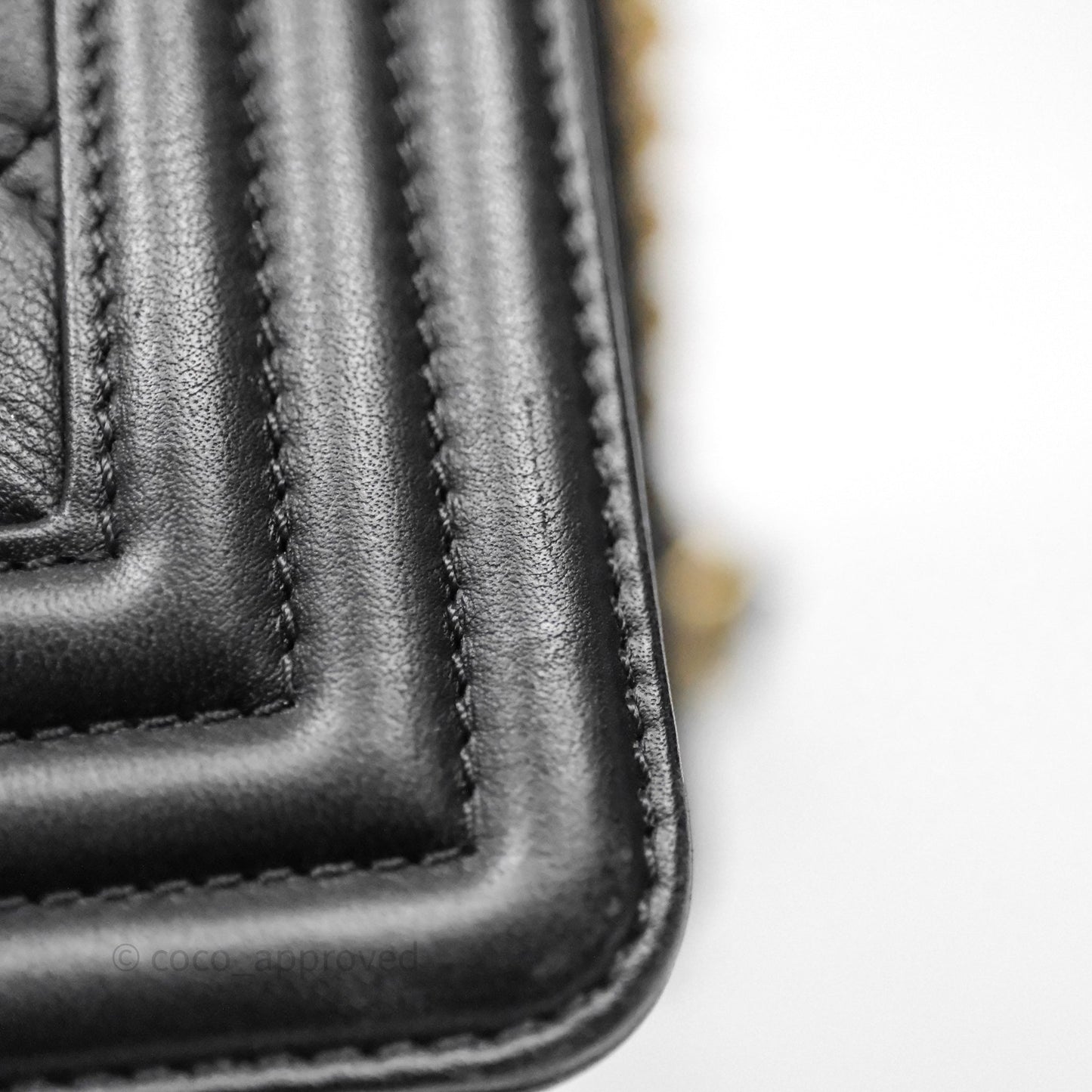 Chanel Medium Boy Quilted Black Calfskin Aged Gold Hardware