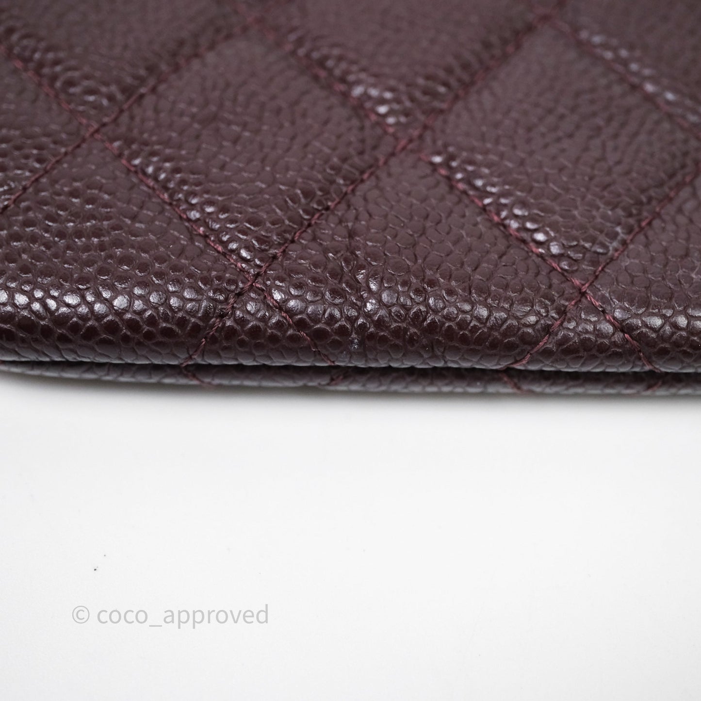 Chanel CC Pouch Caviar Dark Purple Silver Hardware