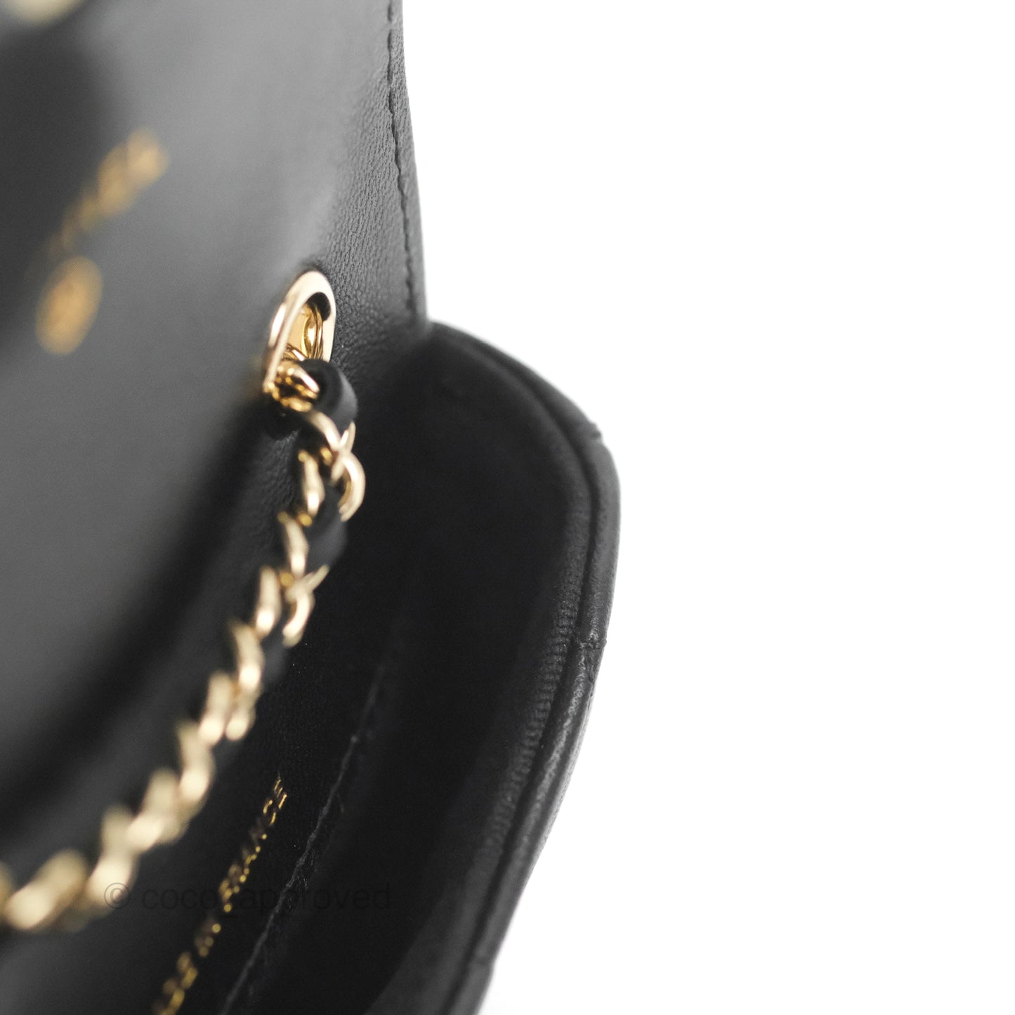 Chanel Bow Chain Belt Bag Black Lambskin Gold Hardware