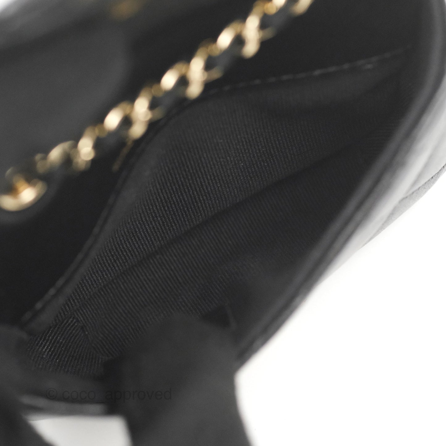Chanel Bow Chain Belt Bag Black Lambskin Gold Hardware