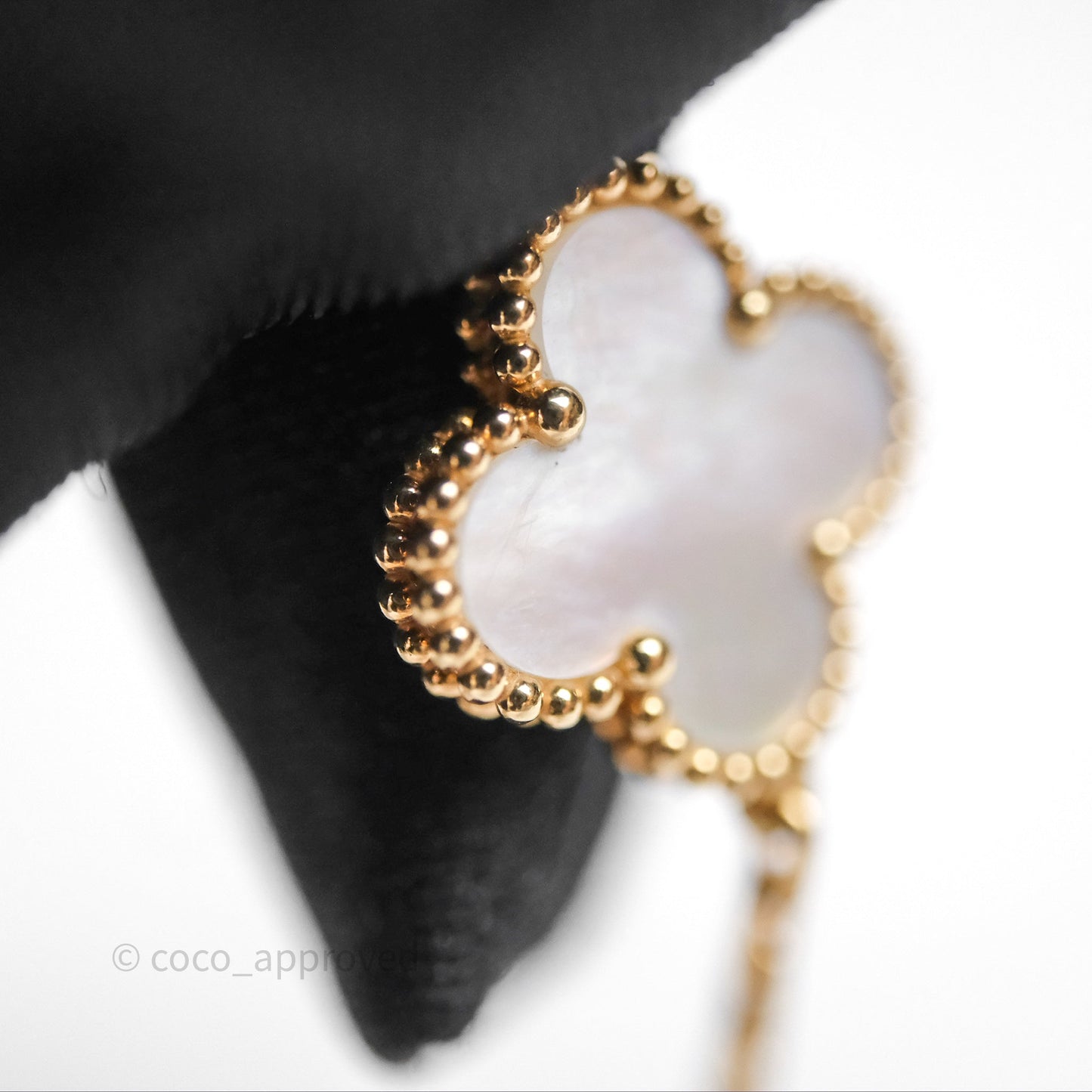 Van Cleef & Arpels Vintage Alhambra 5 Motifs White Yellow Gold Bracelet