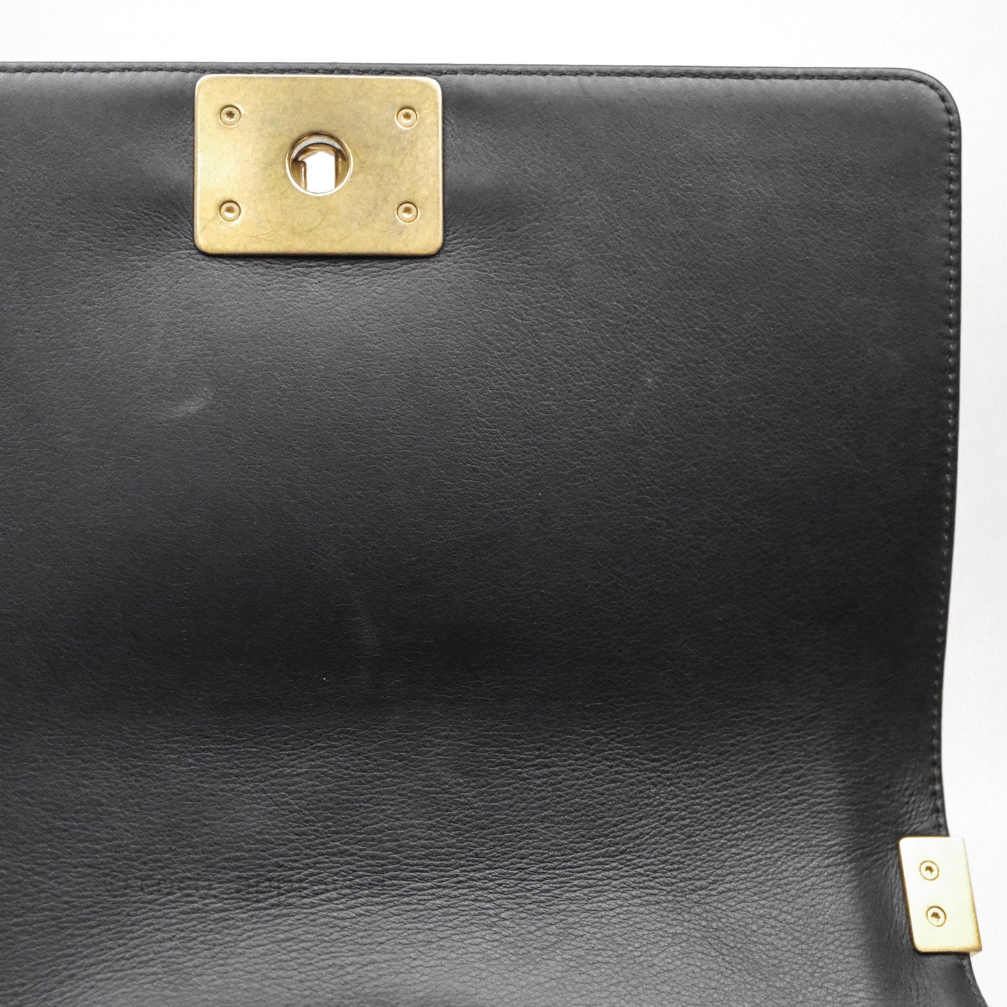 Chanel Medium Boy Quilted Black Calfskin Aged Gold Hardware