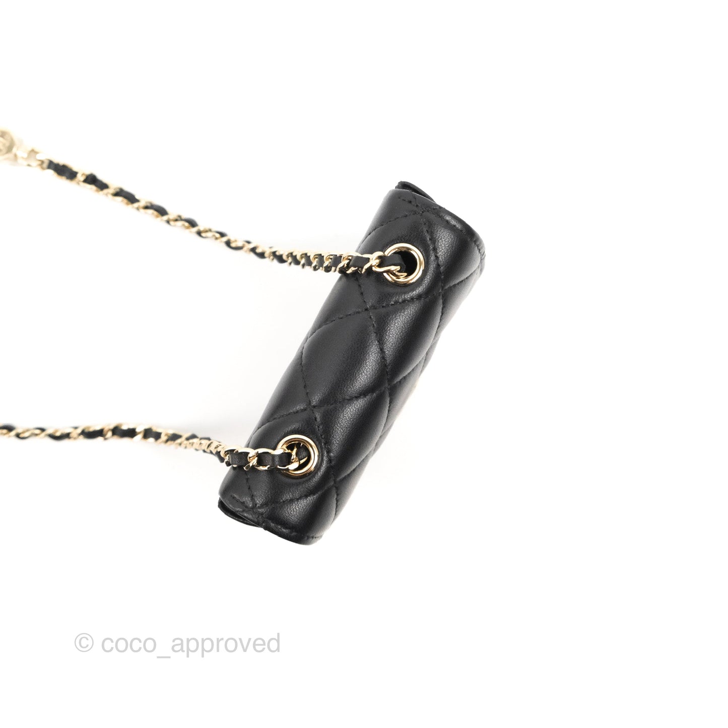 Chanel Bow Chain Belt Bag Black Lambskin Gold Hardware