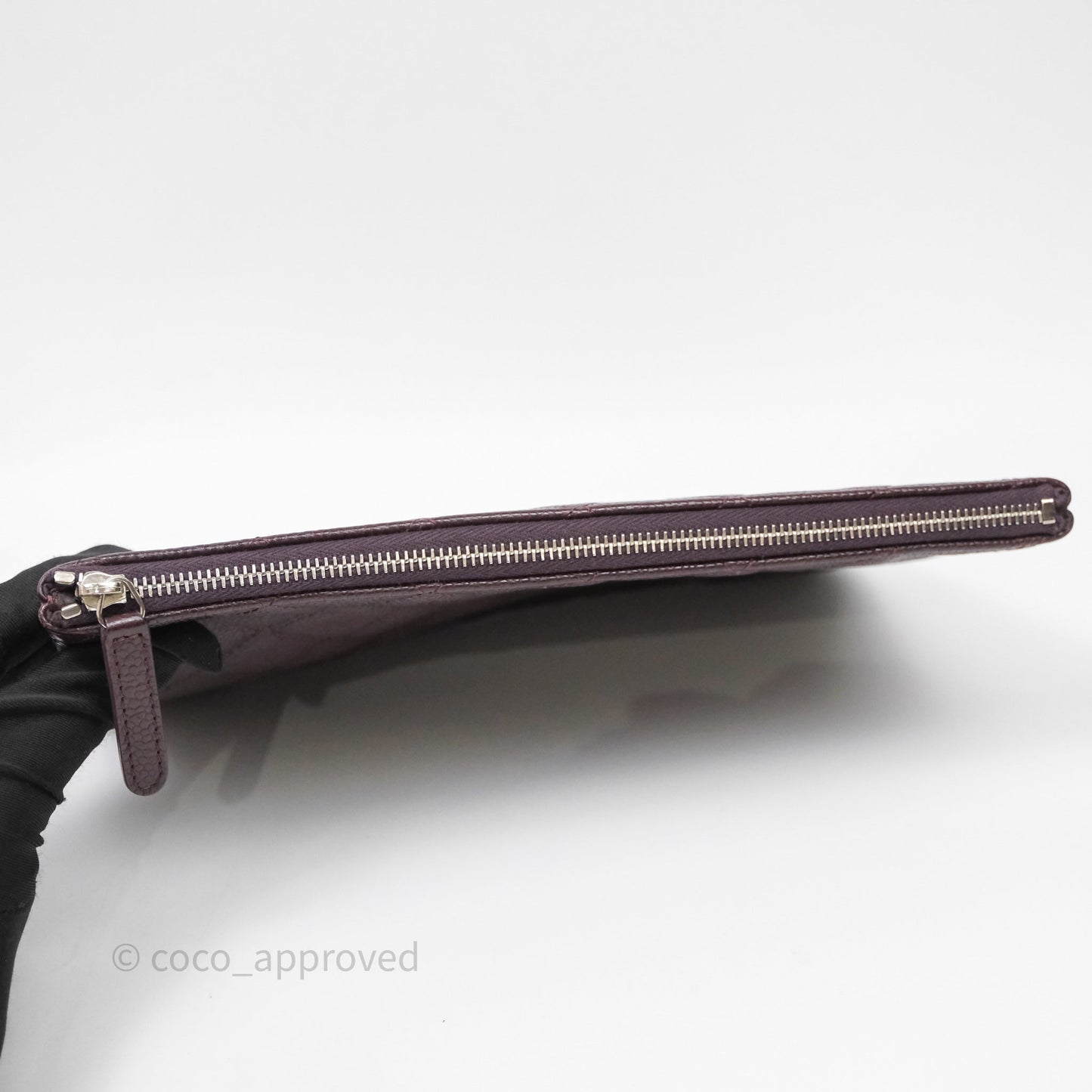 Chanel CC Pouch Caviar Dark Purple Silver Hardware