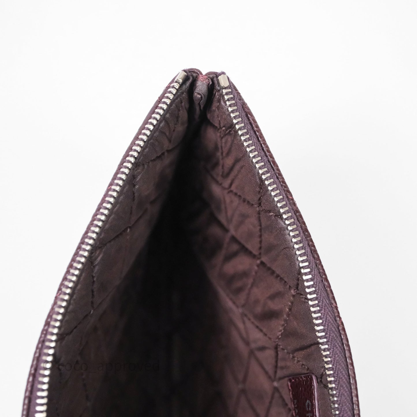 Chanel CC Pouch Caviar Dark Purple Silver Hardware