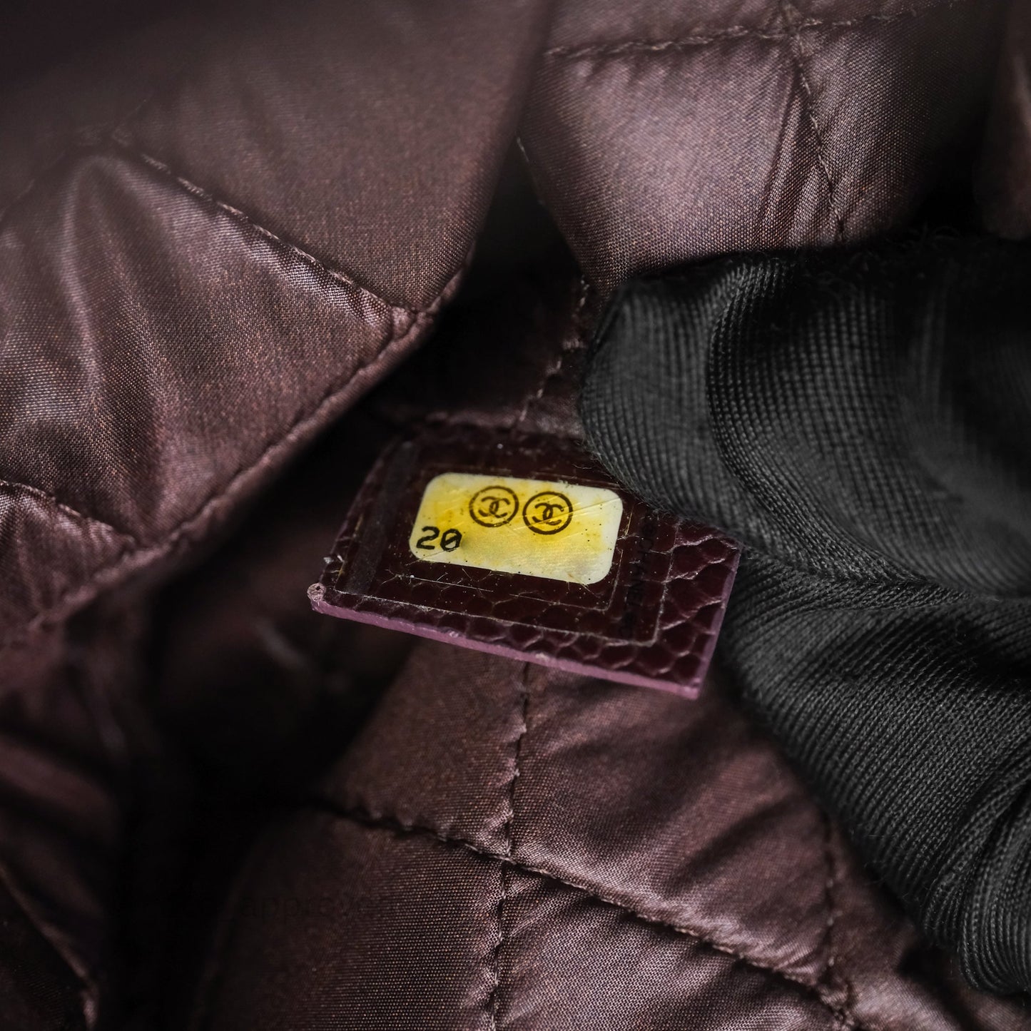 Chanel CC Pouch Caviar Dark Purple Silver Hardware