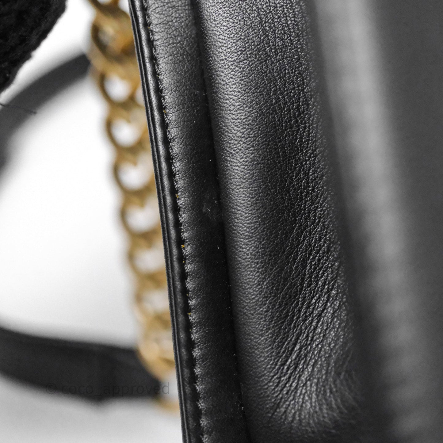 Chanel Medium Boy Quilted Black Calfskin Aged Gold Hardware