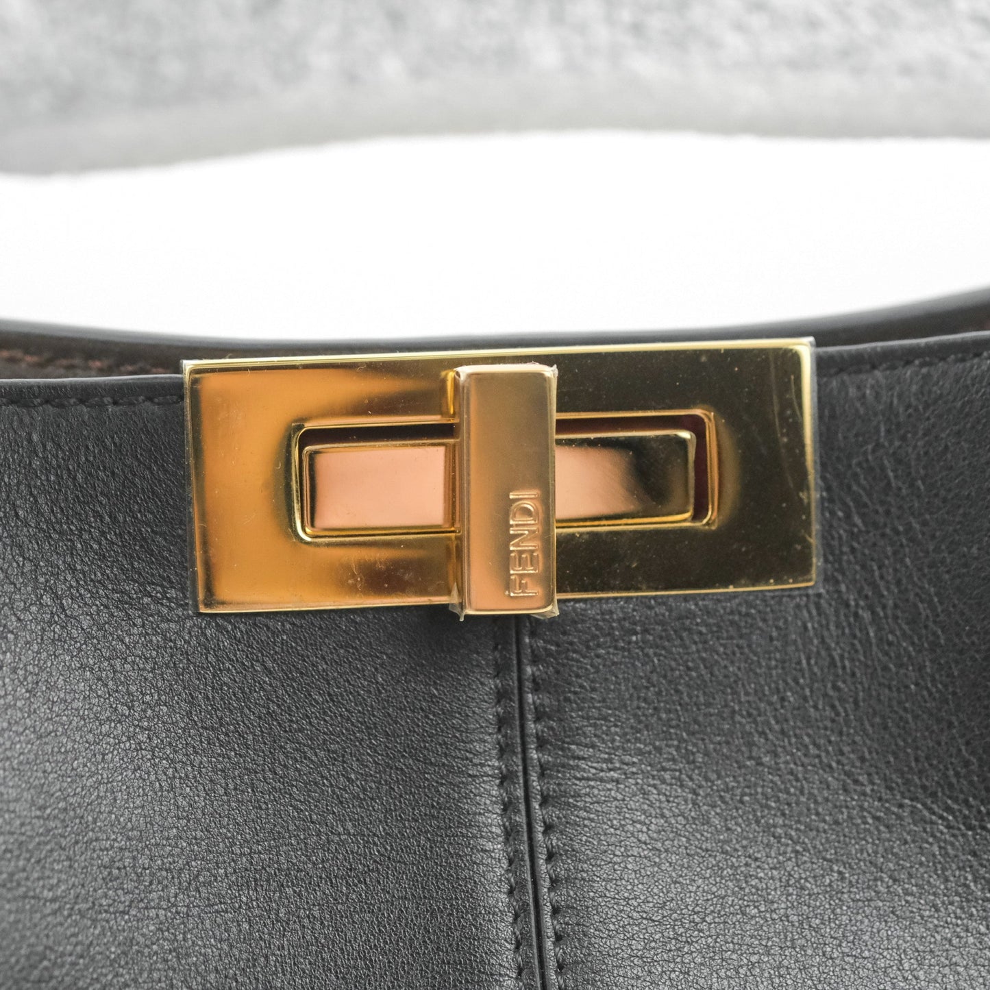 Fendi Large Peekaboo X-Lite Black Calfskin Gold Hardware