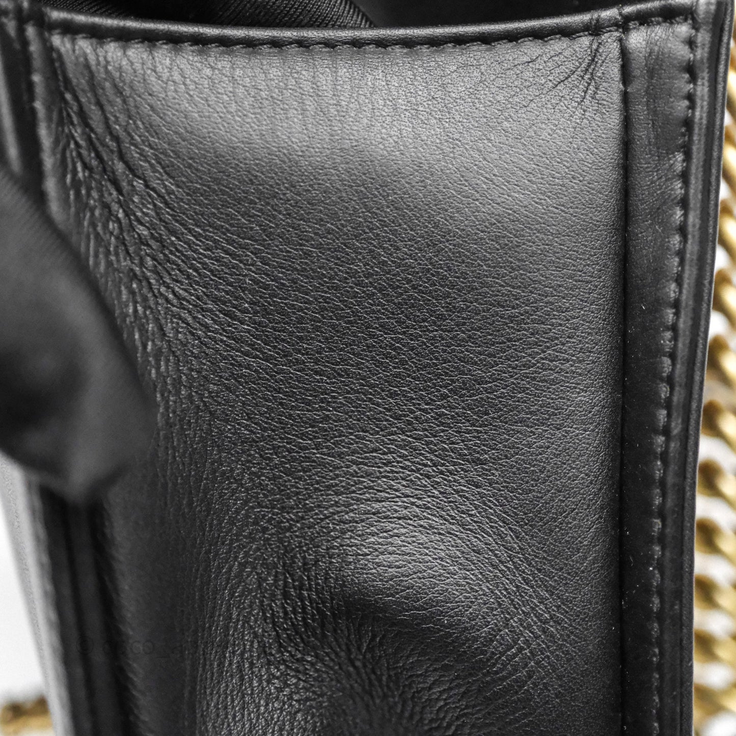 Chanel Medium Boy Quilted Black Calfskin Aged Gold Hardware