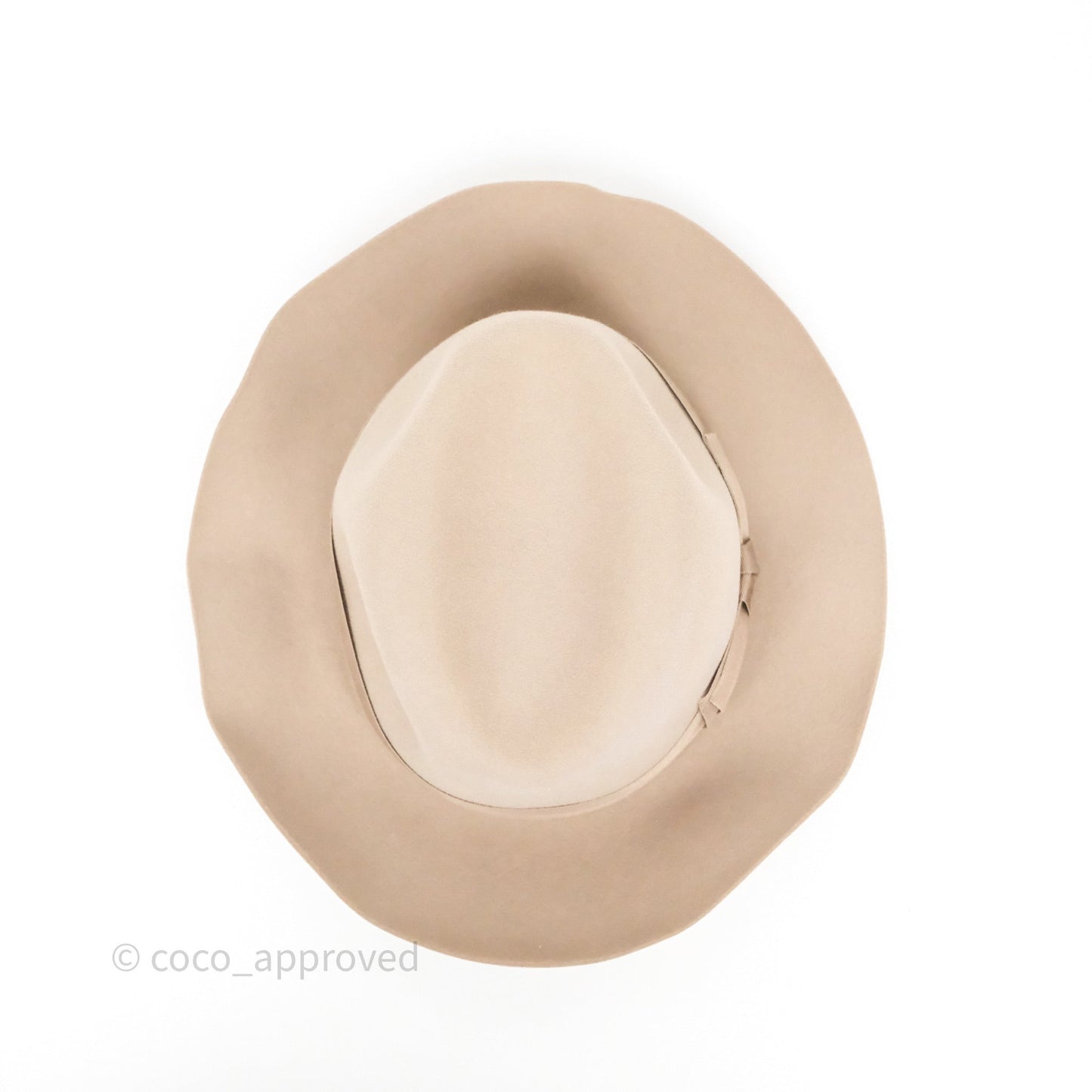 Hermès Rabbit Felt Bow Hat Wool Beige Size 58
