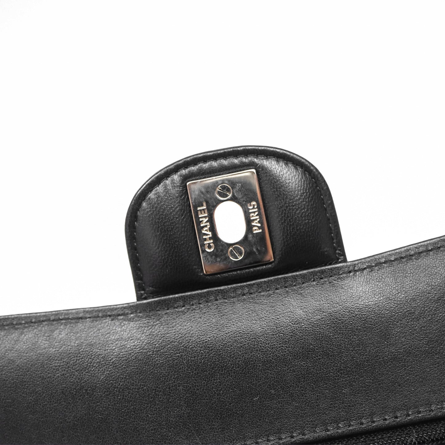 Chanel Small Flap Chevron Black lambskin Silver Hardware
