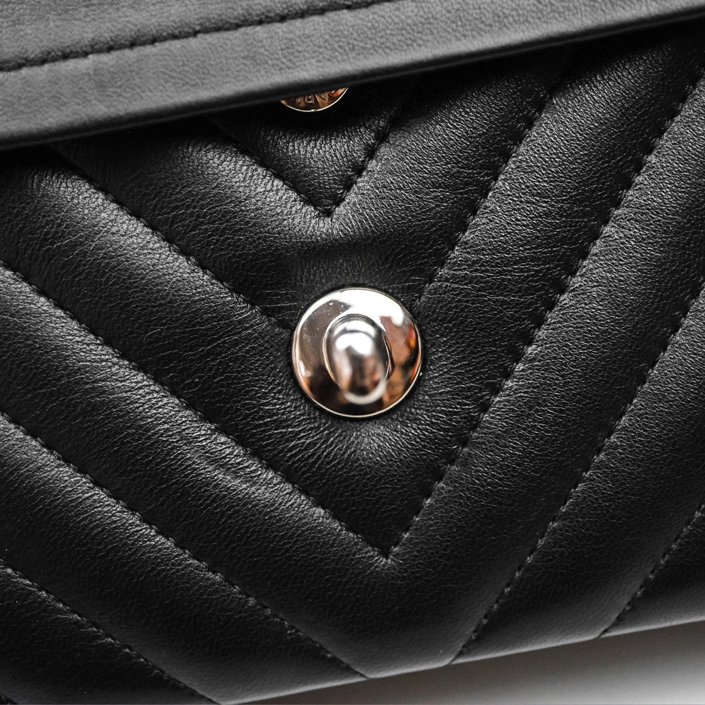 Chanel Small Flap Chevron Black lambskin Silver Hardware