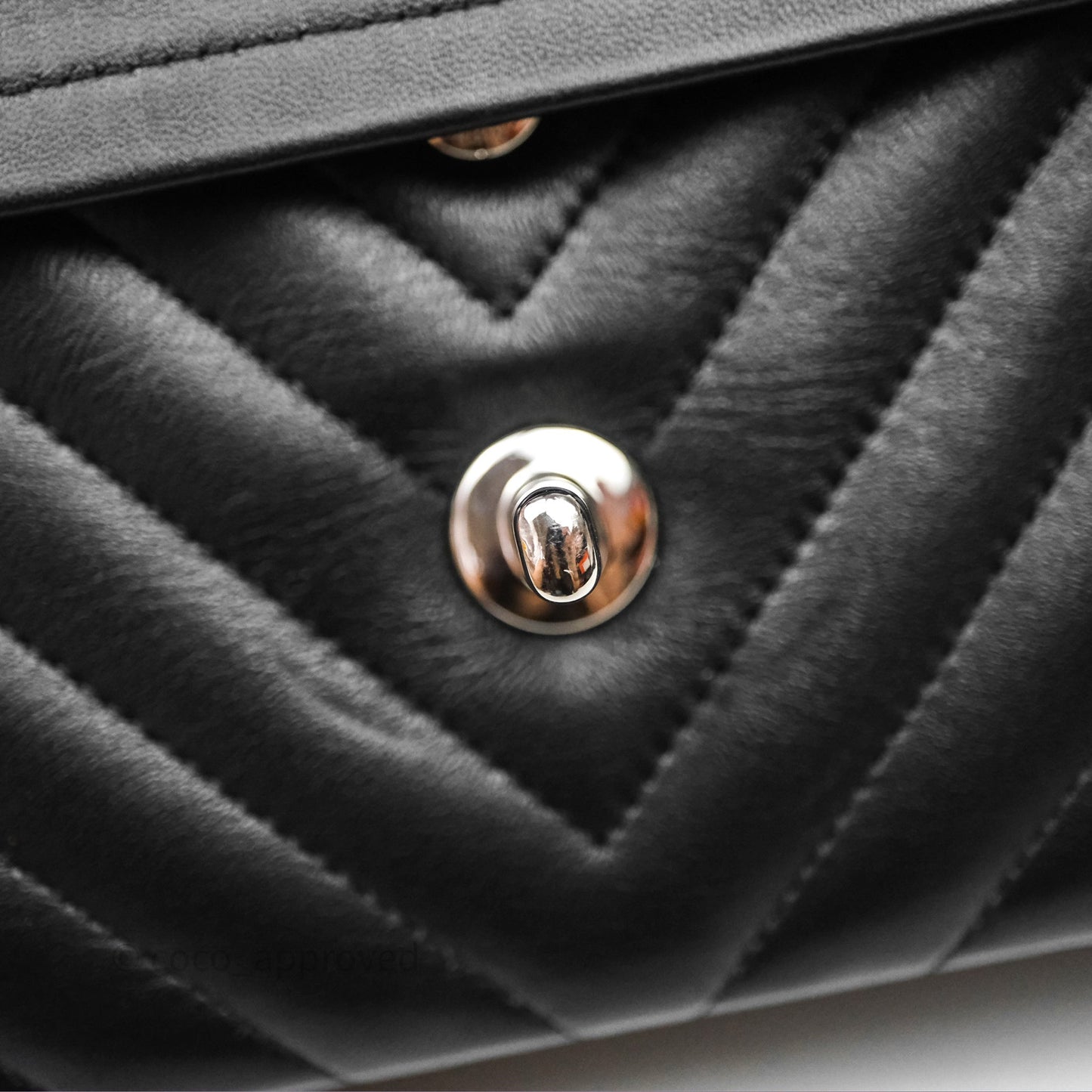 Chanel Small Flap Chevron Black lambskin Silver Hardware