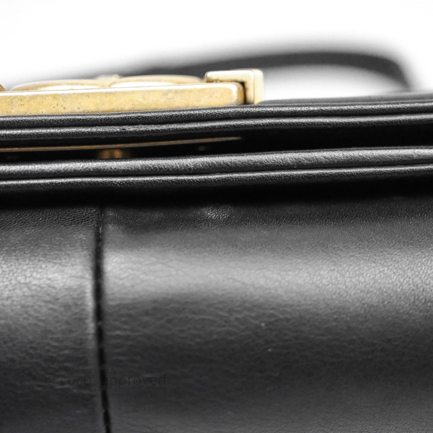 Chanel Medium Boy Quilted Black Calfskin Aged Gold Hardware