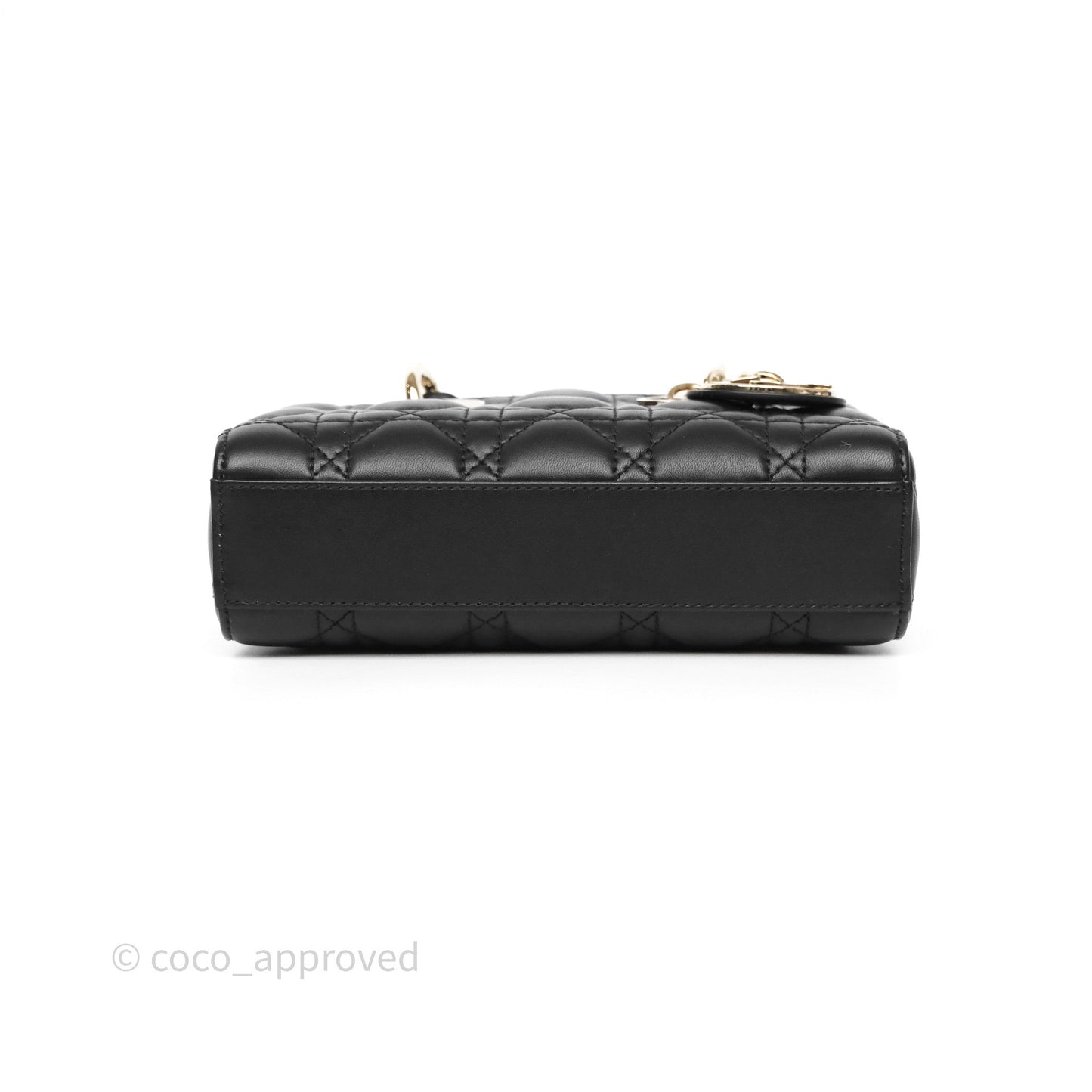 Christian Dior Mini Lady D-Joy Bag Black Cannage Lambskin Gold Hardware