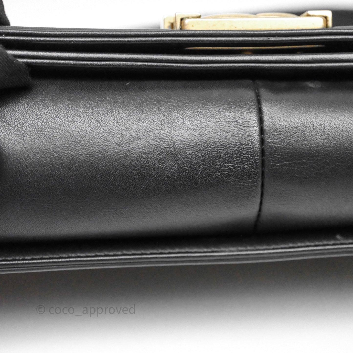 Chanel Medium Boy Quilted Black Calfskin Aged Gold Hardware
