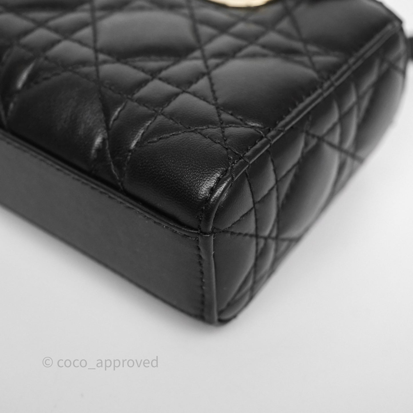 Christian Dior Mini Lady D-Joy Bag Black Cannage Lambskin Gold Hardware