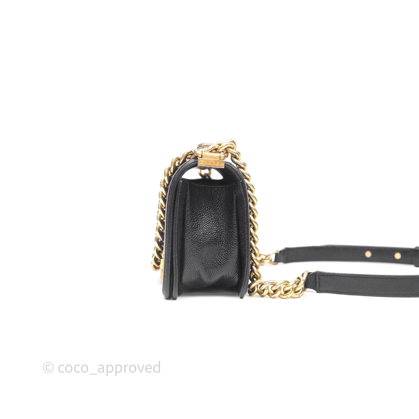 Chanel Small Boy Black Caviar Gold Hardware