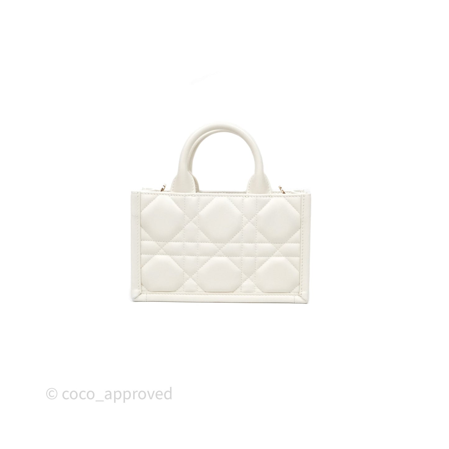 Christian Dior Mini Dior Book Tote Latte Macrocannage Calfskin Gold Hardware