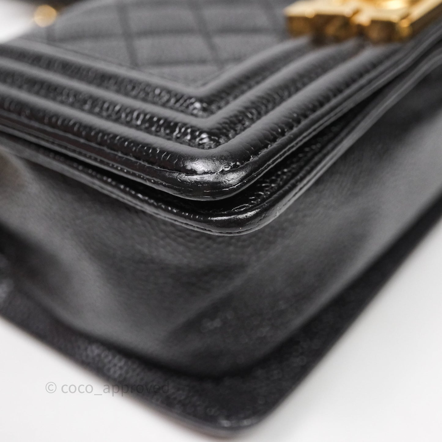 Chanel Small Boy Black Caviar Gold Hardware