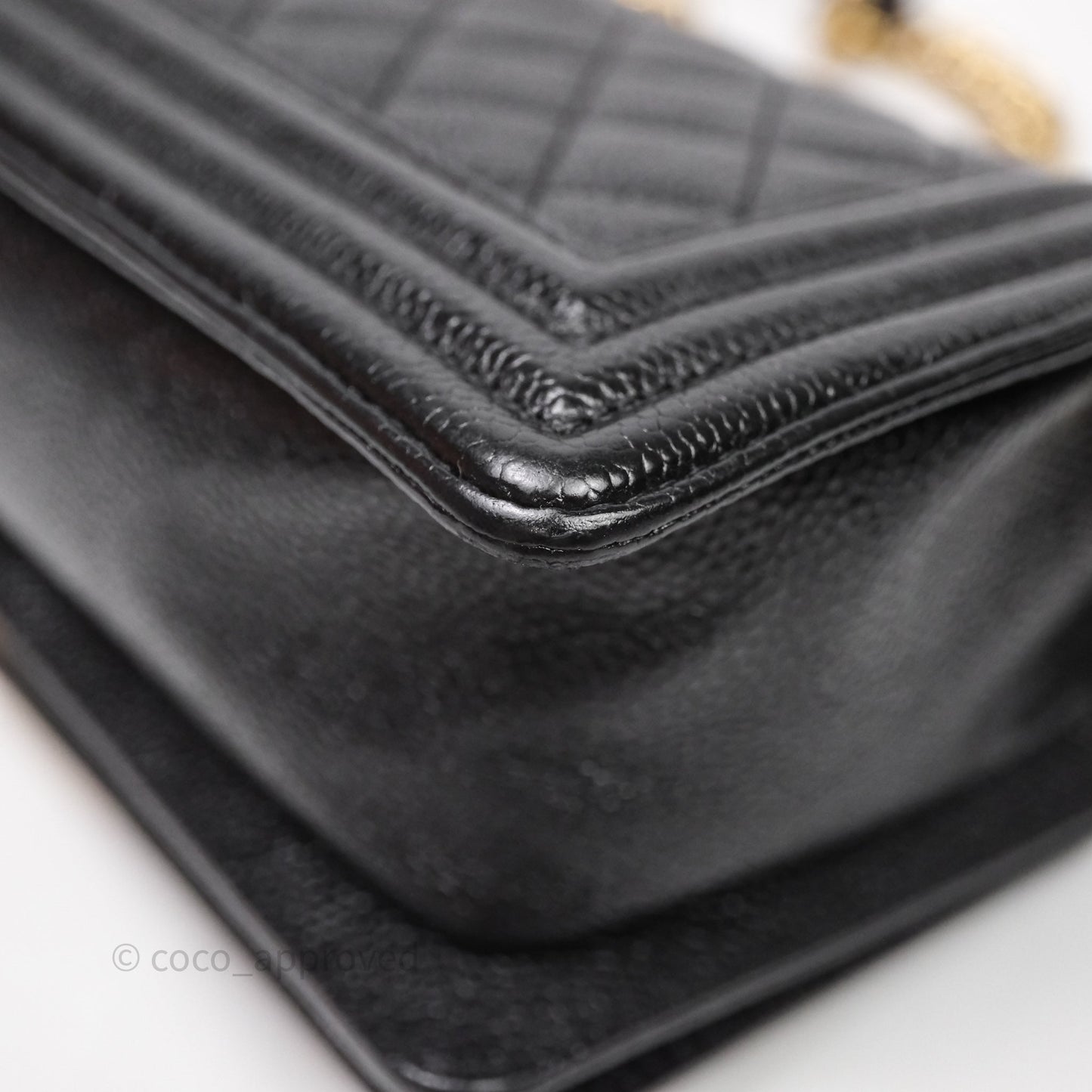 Chanel Small Boy Black Caviar Gold Hardware