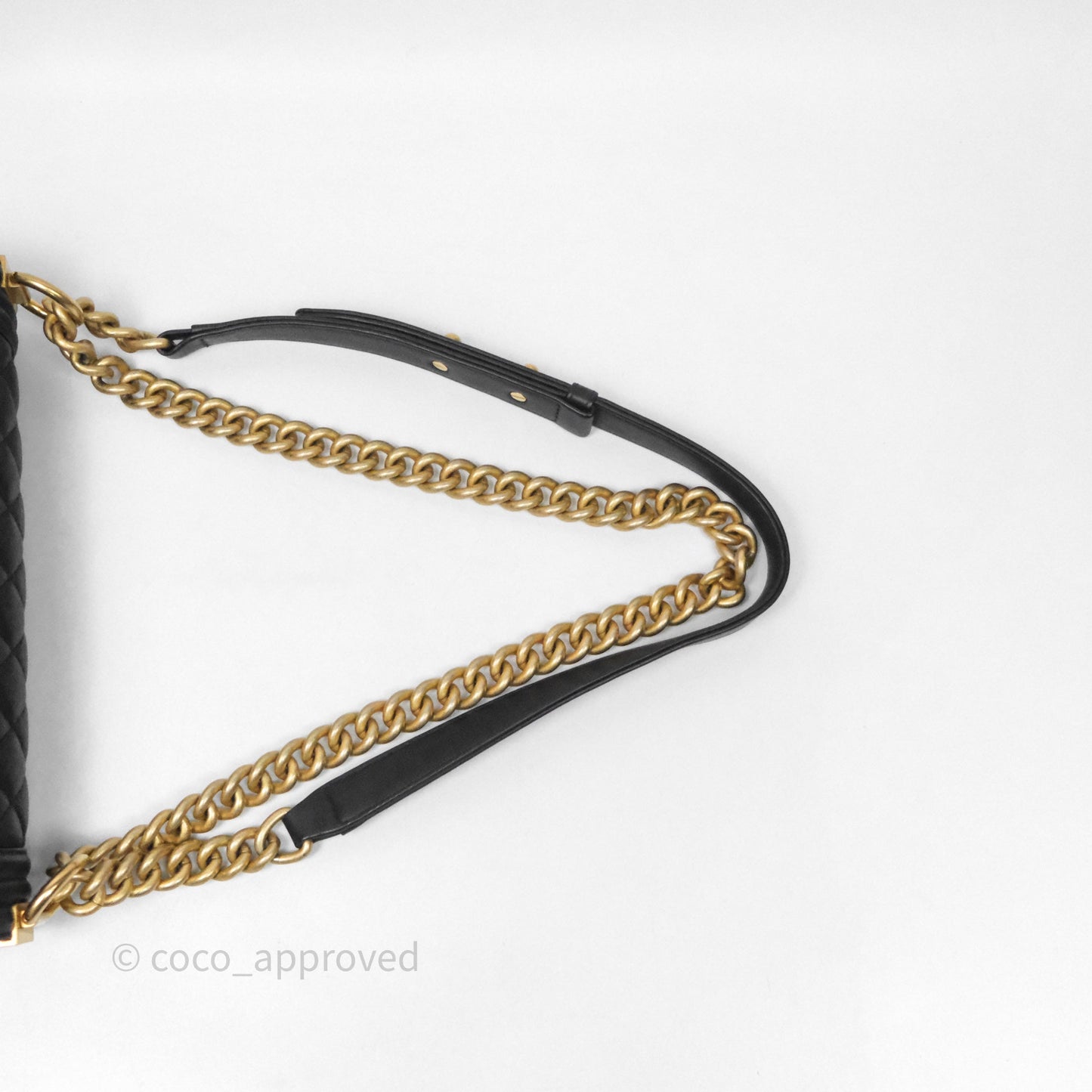 Chanel Medium Boy Quilted Black Calfskin Aged Gold Hardware