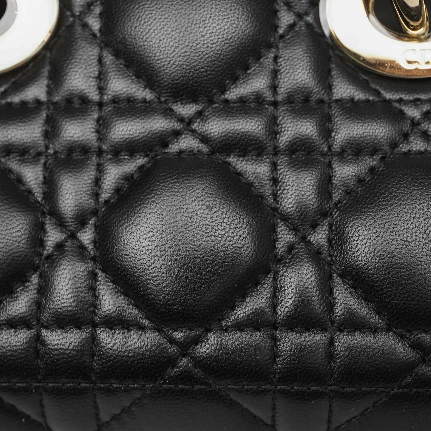 Christian Dior Mini Lady D-Joy Bag Black Cannage Lambskin Gold Hardware