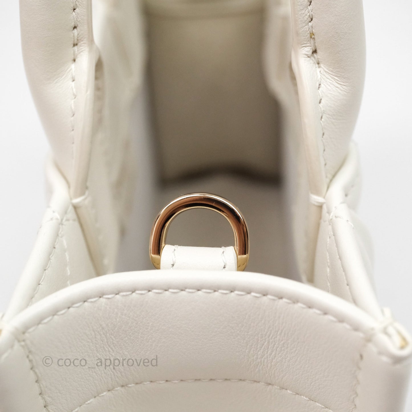 Christian Dior Mini Dior Book Tote Latte Macrocannage Calfskin Gold Hardware