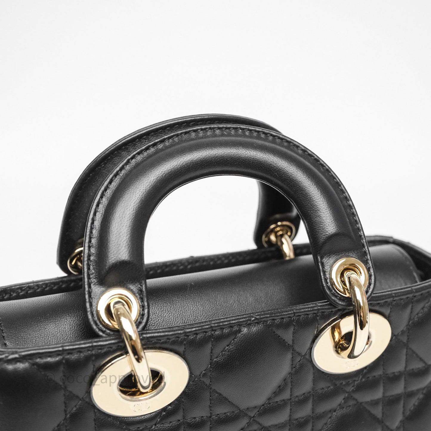Christian Dior Mini Lady D-Joy Bag Black Cannage Lambskin Gold Hardware