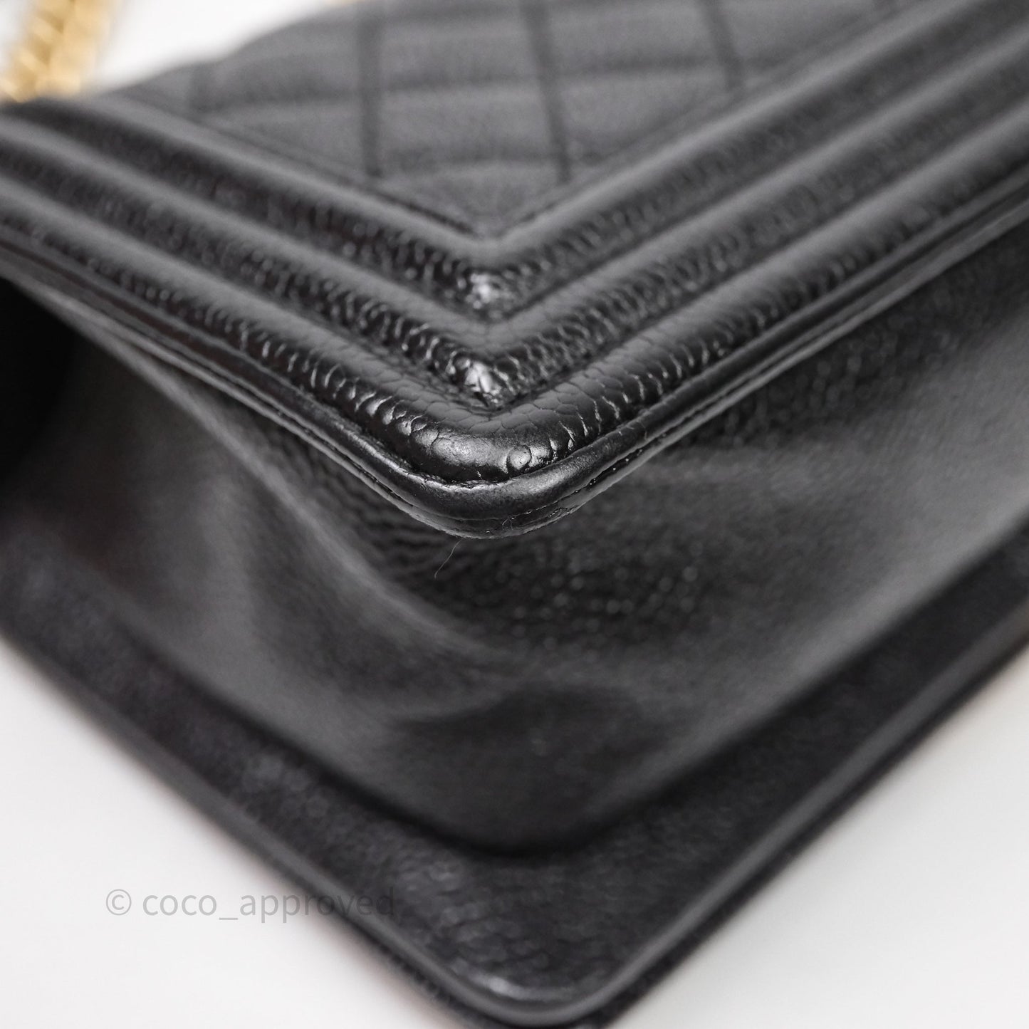 Chanel Small Boy Black Caviar Gold Hardware