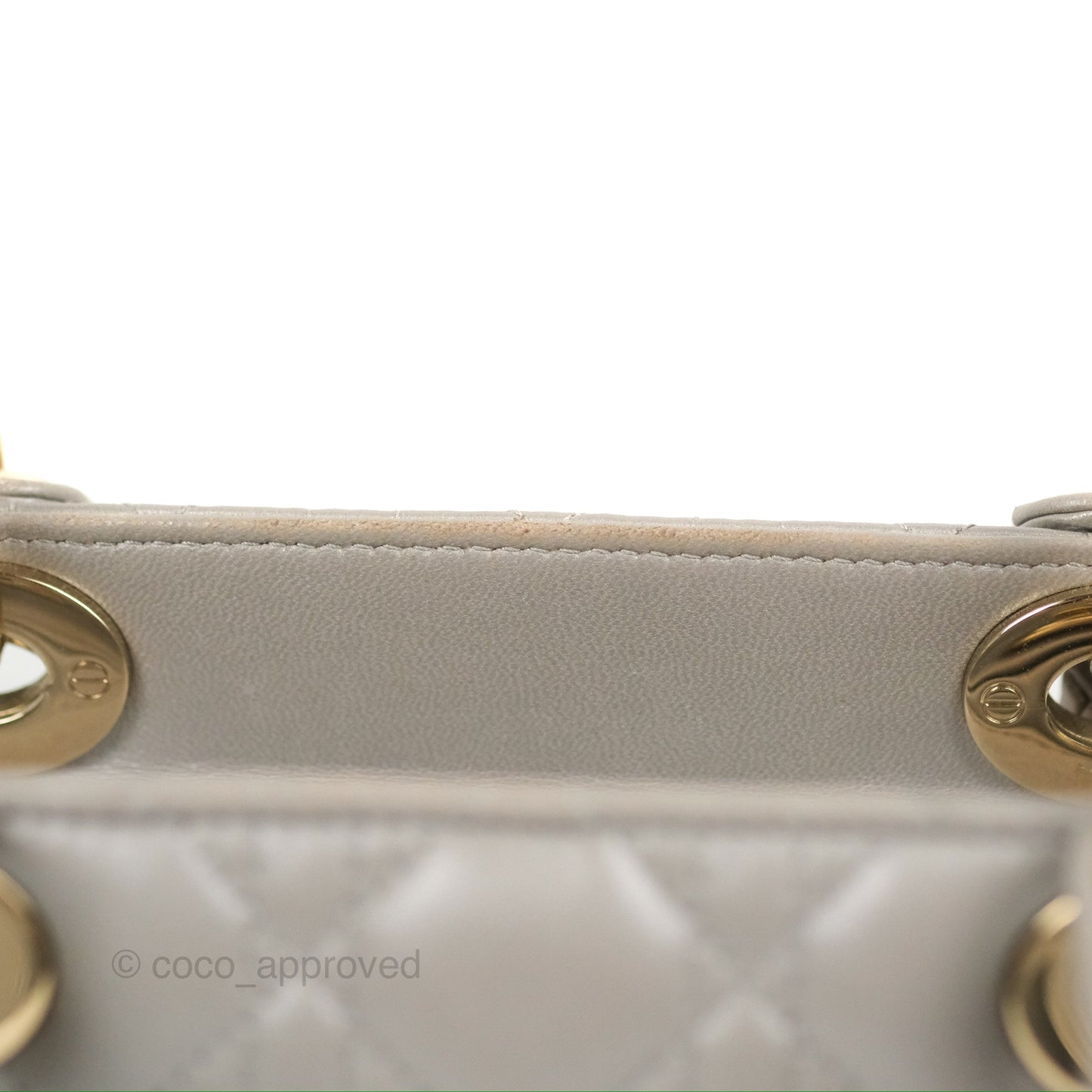 Christian Dior Medium Lady Dior Grey Lambskin Gold Hardware Fox Charm