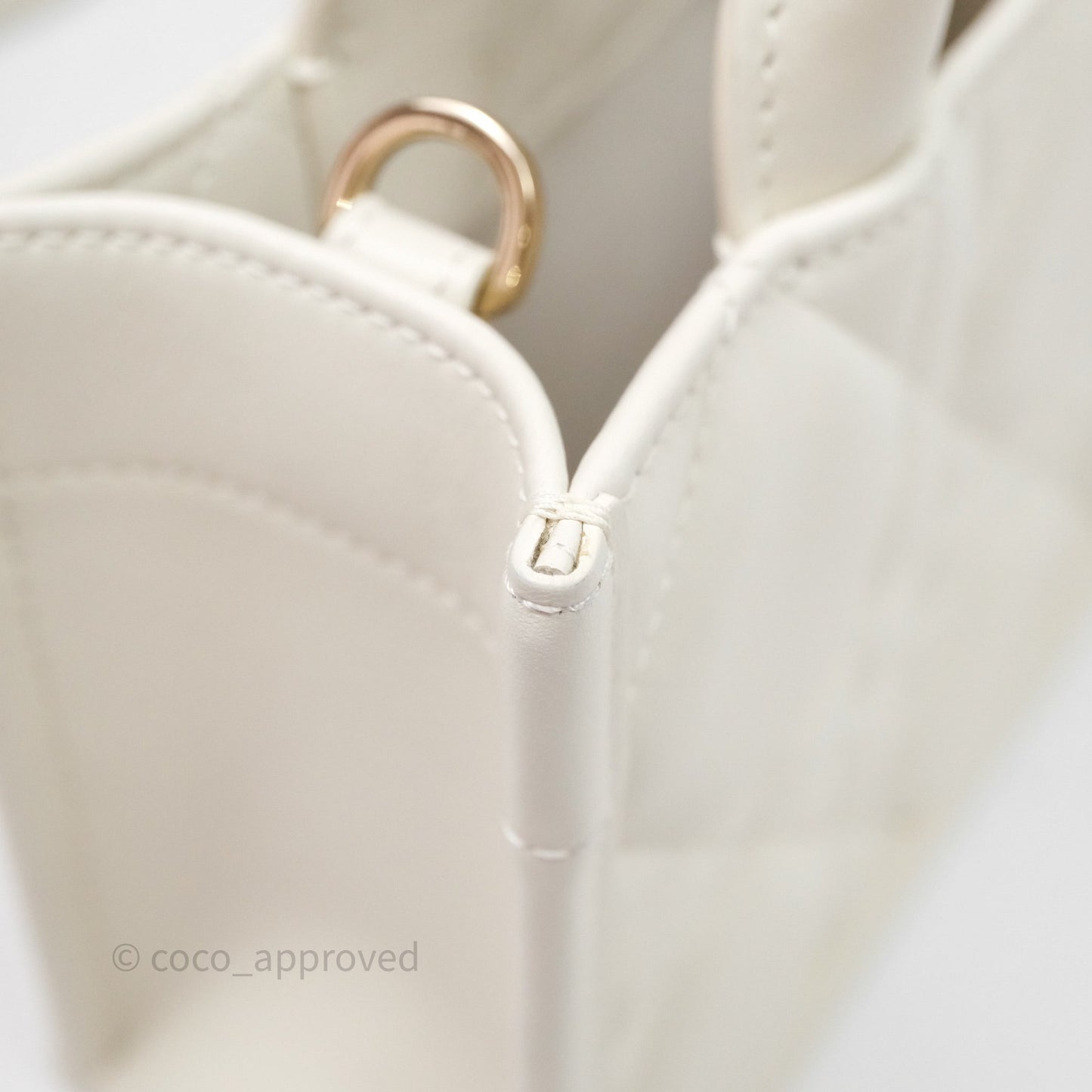 Christian Dior Mini Dior Book Tote Latte Macrocannage Calfskin Gold Hardware