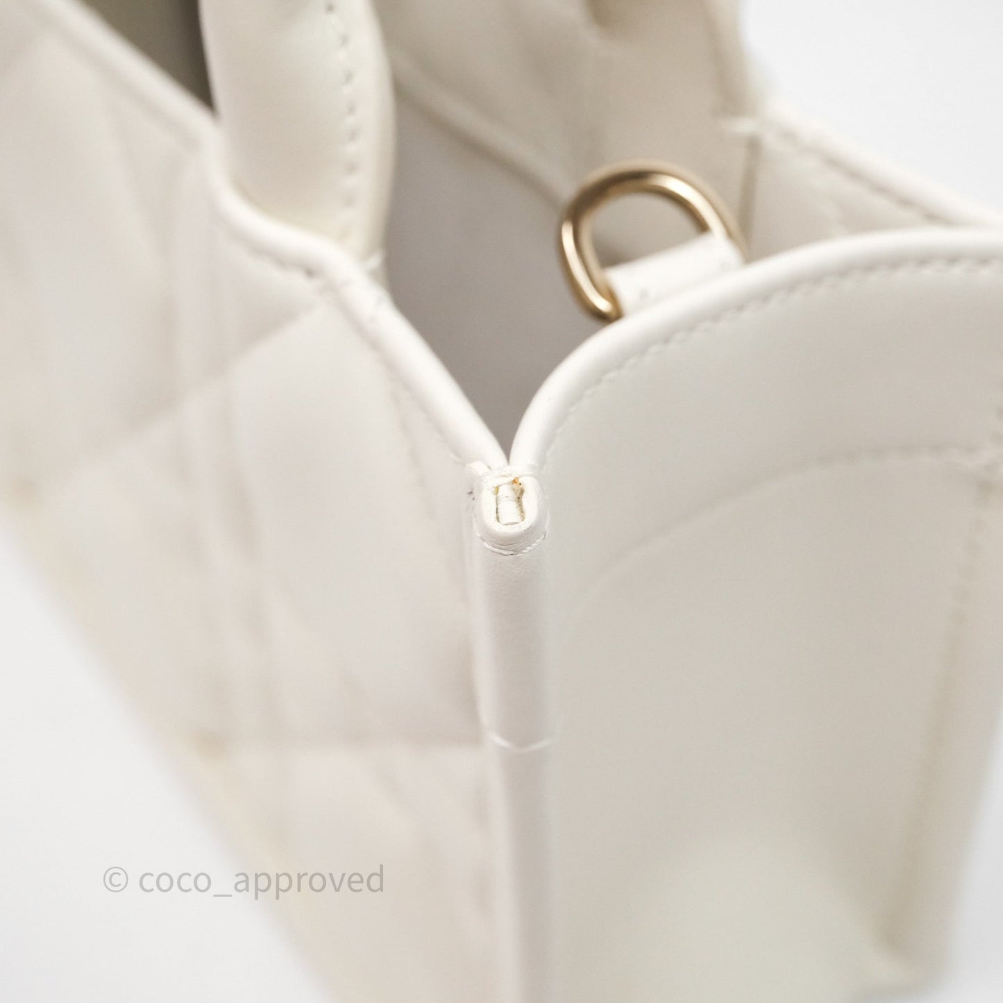 Christian Dior Mini Dior Book Tote Latte Macrocannage Calfskin Gold Hardware