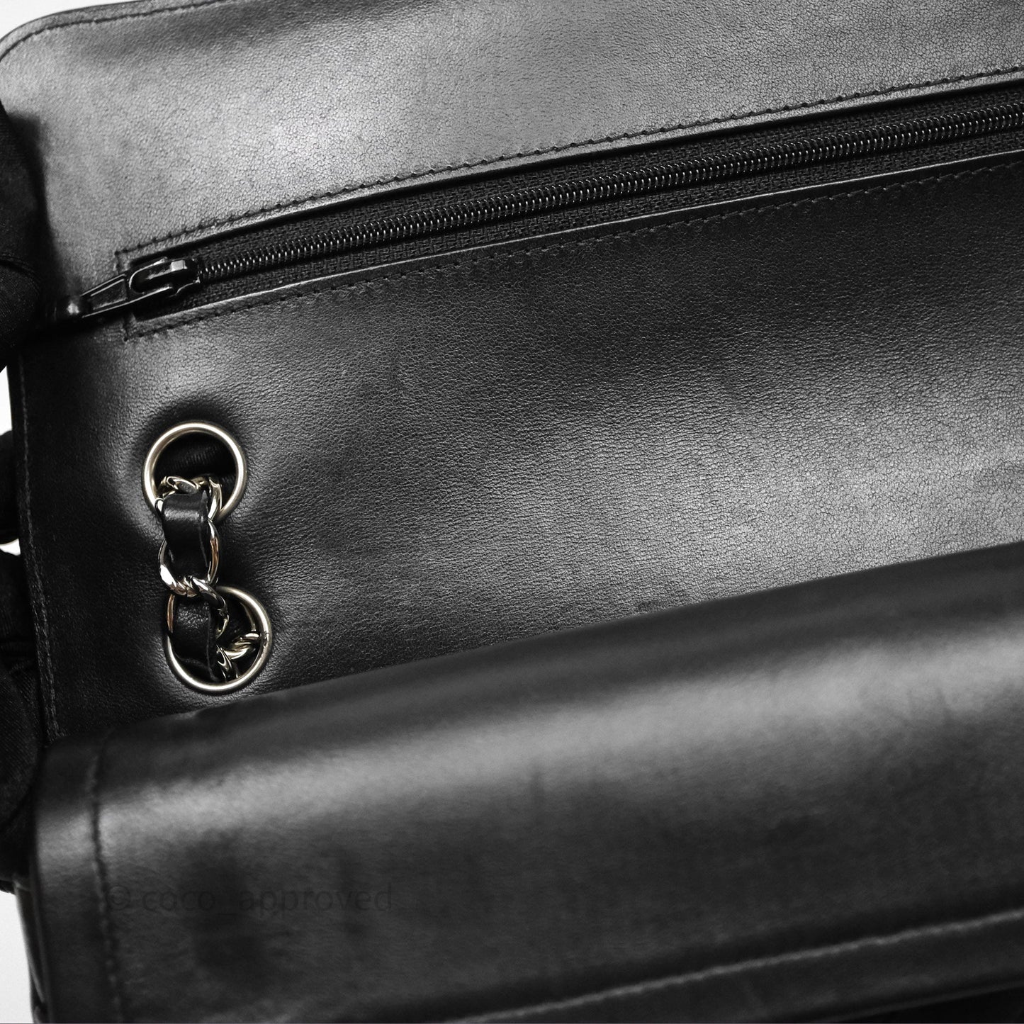 Chanel Small Flap Chevron Black lambskin Silver Hardware