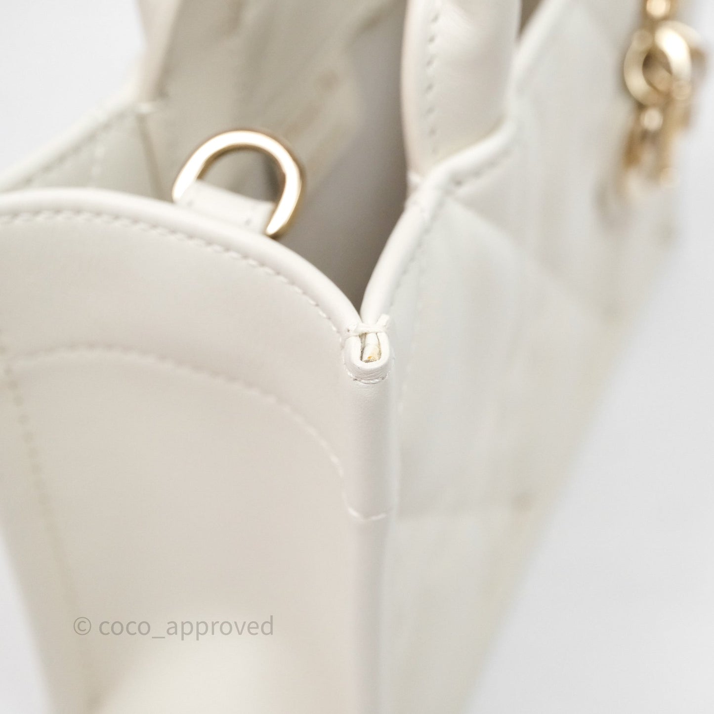 Christian Dior Mini Dior Book Tote Latte Macrocannage Calfskin Gold Hardware
