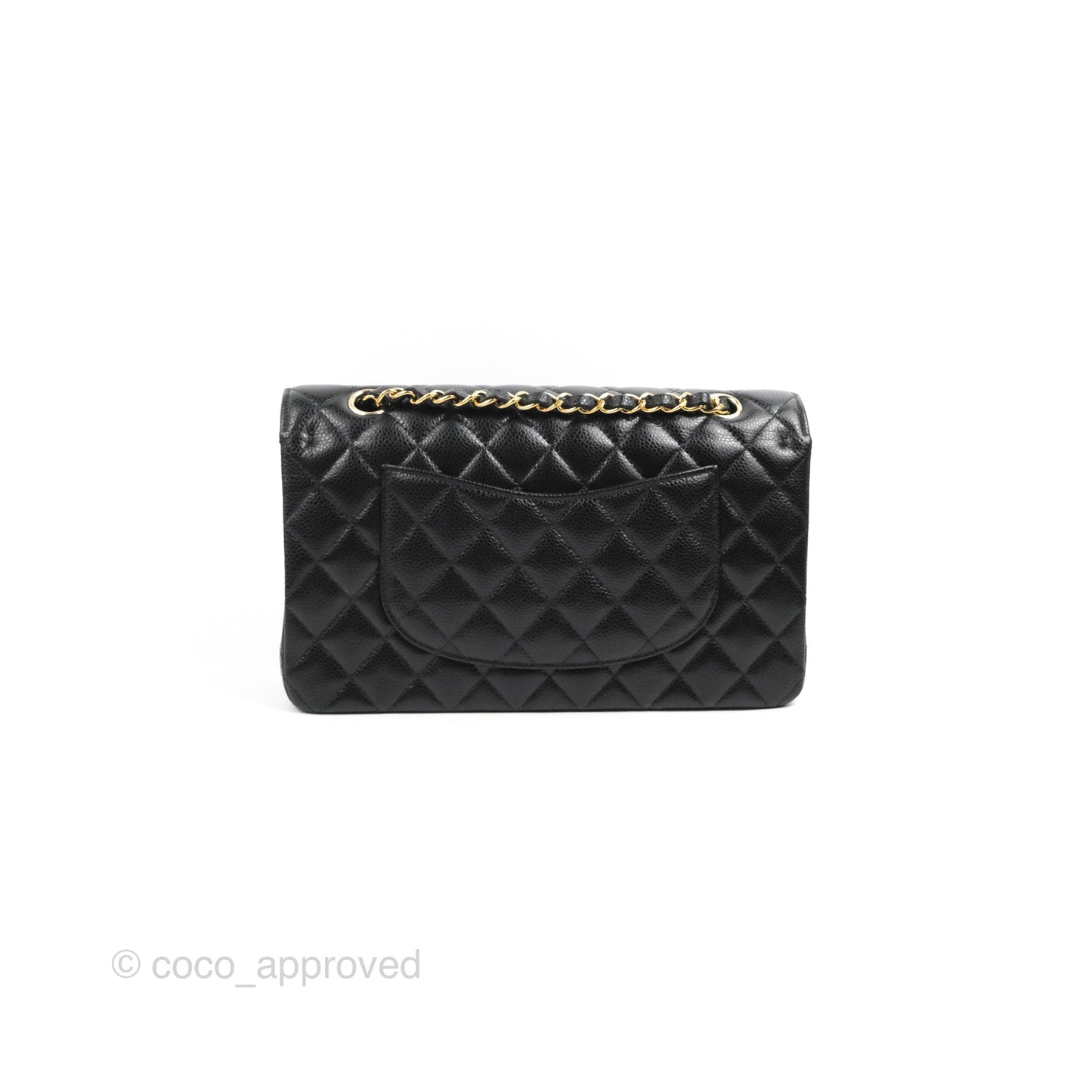 Chanel Classic M/L Medium Flap Quilted Black Caviar Gold Hardware