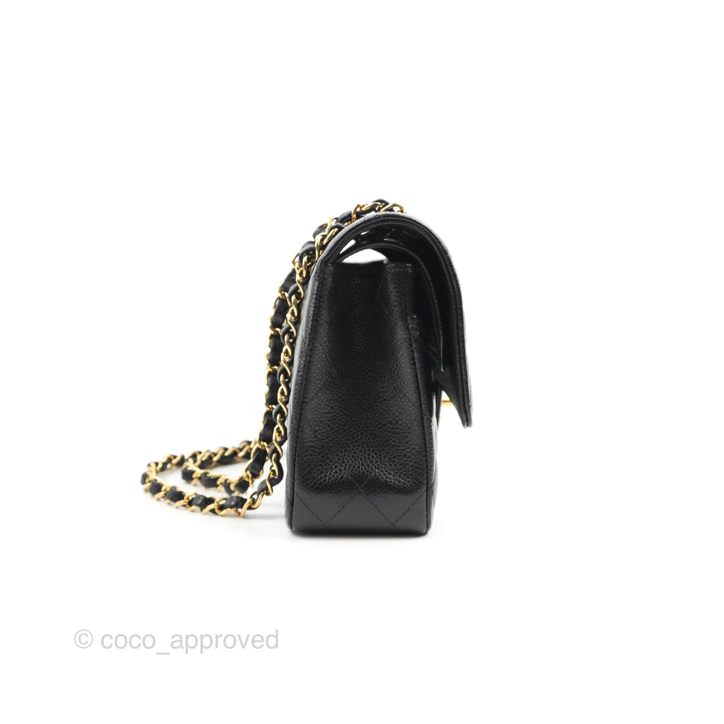 Chanel Classic M/L Medium Flap Quilted Black Caviar Gold Hardware