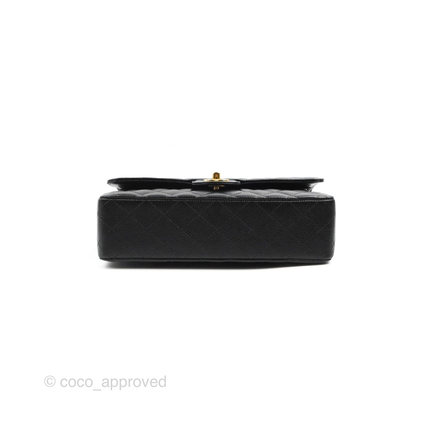 Chanel Classic M/L Medium Flap Quilted Black Caviar Gold Hardware