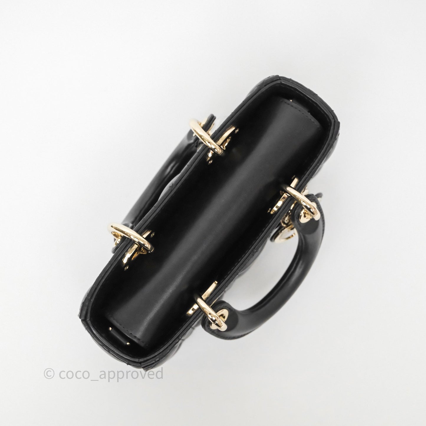 Christian Dior Mini Lady D-Joy Bag Black Cannage Lambskin Gold Hardware