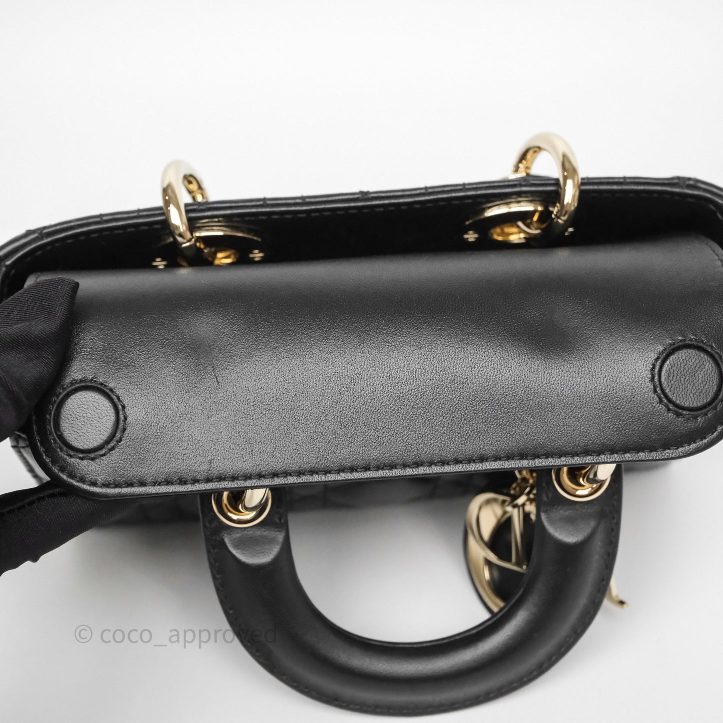 Christian Dior Mini Lady D-Joy Bag Black Cannage Lambskin Gold Hardware