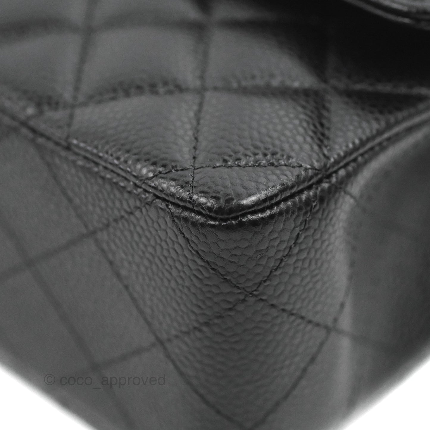 Chanel Classic M/L Medium Flap Quilted Black Caviar Gold Hardware