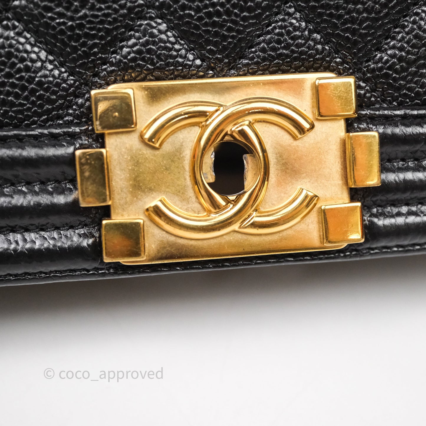 Chanel Small Boy Black Caviar Gold Hardware