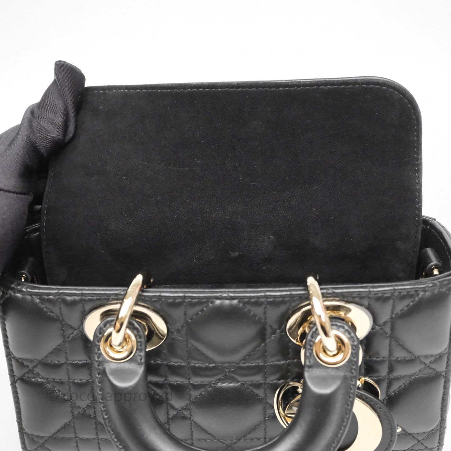 Christian Dior Mini Lady D-Joy Bag Black Cannage Lambskin Gold Hardware