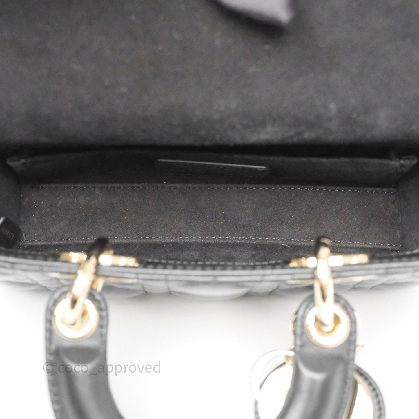 Christian Dior Mini Lady D-Joy Bag Black Cannage Lambskin Gold Hardware