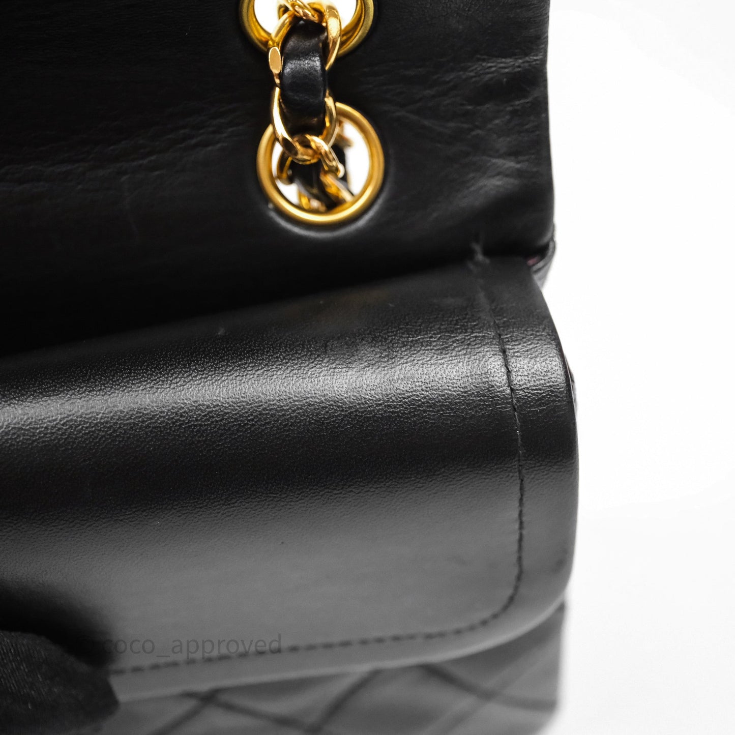 Chanel Vintage Lambskin Small Double Flap Bag Black Gold Hardware