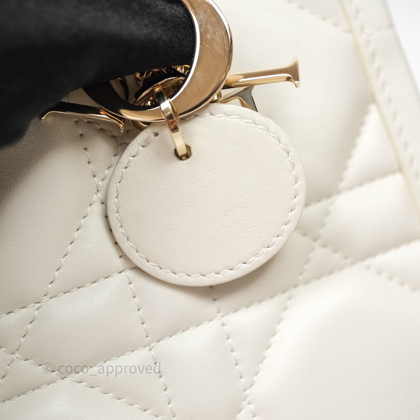 Christian Dior Mini Dior Book Tote Latte Macrocannage Calfskin Gold Hardware