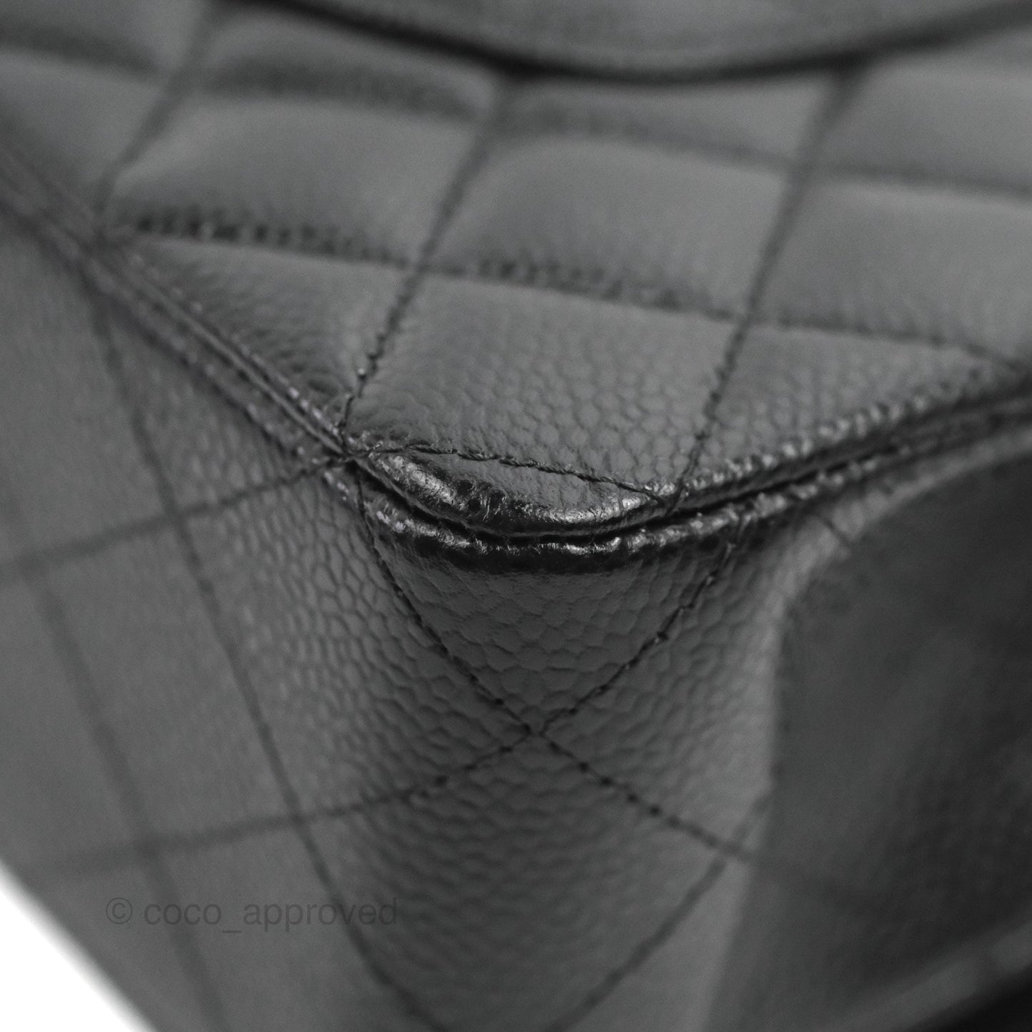 Chanel Classic M/L Medium Flap Quilted Black Caviar Gold Hardware