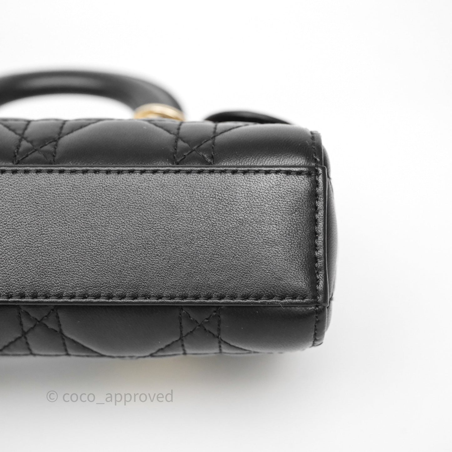Christian Dior Mini Lady D-Joy Bag Black Cannage Lambskin Gold Hardware